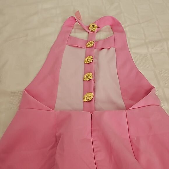 Sunfere Formal Party Open Back Mini Dress Pink Large - Picture 12 of 16